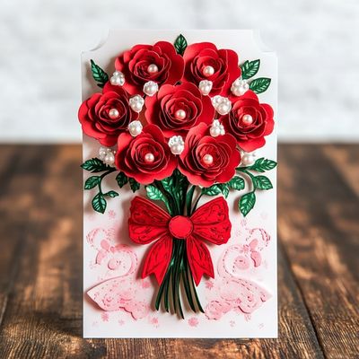 좋은 가격 직사각형 독특한 도매 우아한 Kraft 종이 건조한 꽃 인사 카드 B2B 요구 사항에 포함 된 봉투 온라인으로